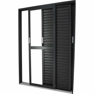 Imagem do produto PORTA DE CORRER BALCAO 3 FOLHAS MOVEIS - 2 VENEZIANAS E 1 VIDRO